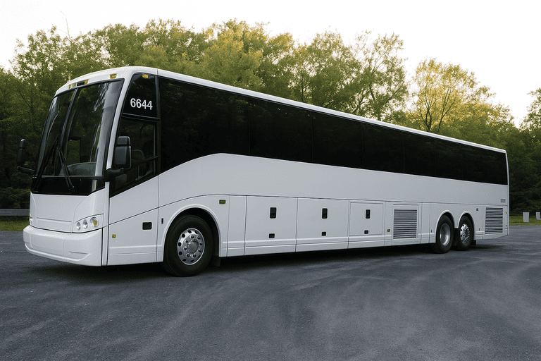 exterior of Bus Rental Company Columbus coach bus